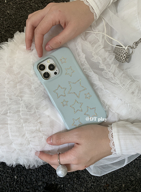 DT play Star冰蓝色星星y2k韩系美少女出片韩国ins风小众适用于iphone17/16promax/15/14苹果13手机壳保护套