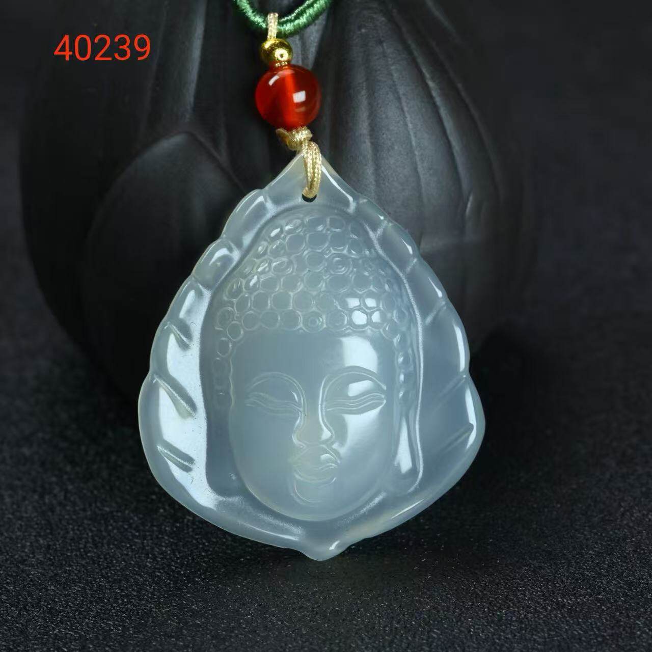 天然白玉髓玛瑙观音菩萨头像吊坠 玉石毛衣链项链挂精雕护身符男