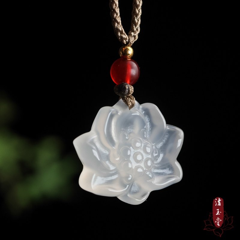 冰种白玉髓莲花吊坠 玛瑙手工DIY手链项链手机链步摇耳饰水晶配饰,珠宝/钻石/翡翠,颈饰,淘宝优惠券,粉丝福利购,淘宝优惠卷