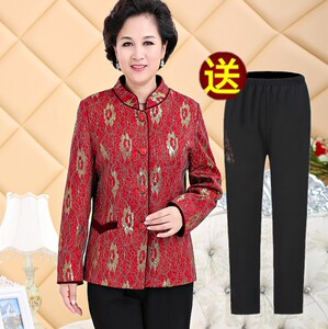 中老年女装妈妈春装中年女装60-70-80岁奶奶唐装外套老人上衣褂子
