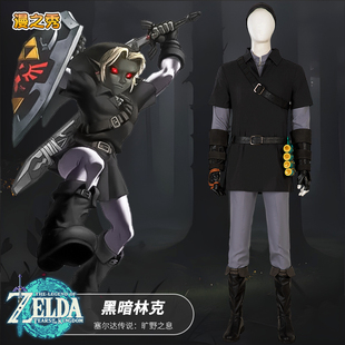 暗黑林克cos服塞尔达传说王国之泪游戏c服黑色套装cosplay全套装