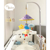 宝宝手工diy床铃万能支架杆配件八音盒蒙氏婴儿床头铃可旋转玩具