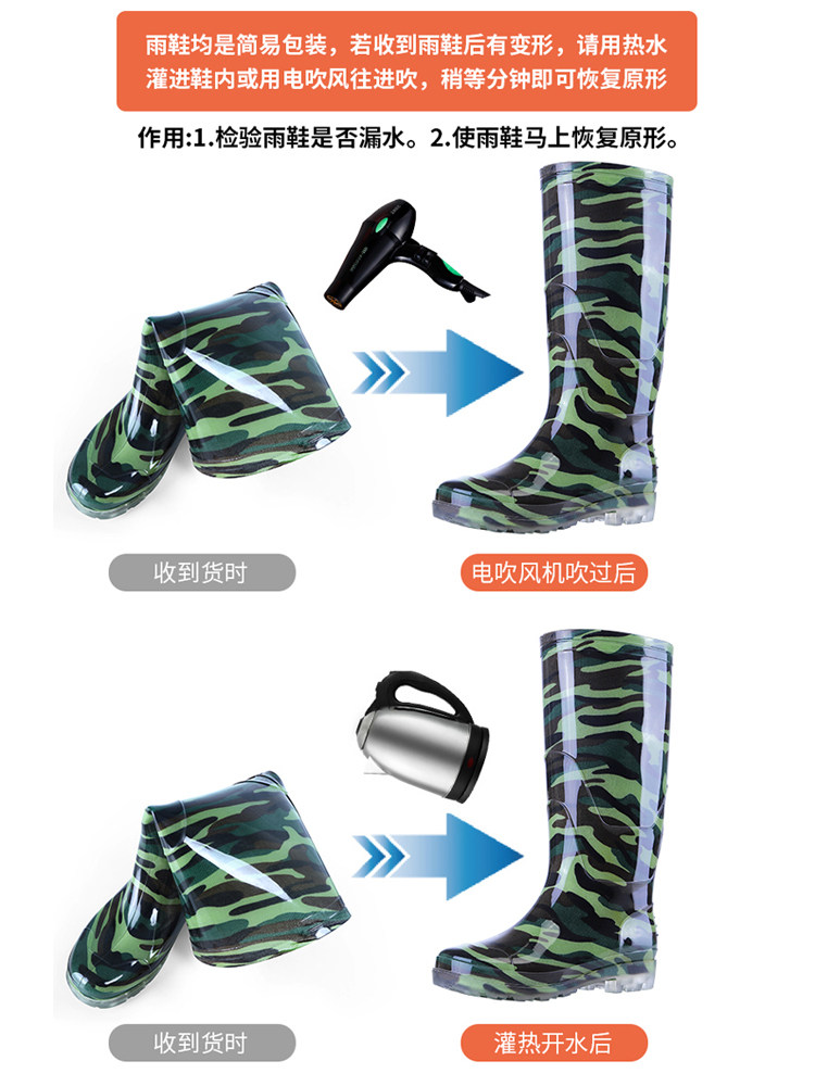 MEDIUM AND HIGH TUBE RAIN BOOTS MENS PVC WATERPROOF SHOES ANTI-SLIP WEAR-RESISTANT LOW-TOP RAIN BOOTS THICKENED LABOR PROTECTION CONSTRUCTION SITE RUBBER SHOES MEN