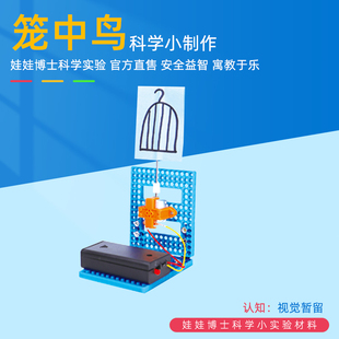 视觉暂停留电动实验笼中鸟科学手工材料包儿童小学生科技制作发明
