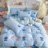 史迪仔牛奶绒冬季 加厚床上四件套被套床单三件套儿童加绒床笠床品