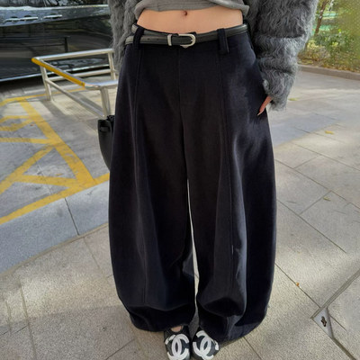 设计感高腰显瘦灯芯绒十分裤女