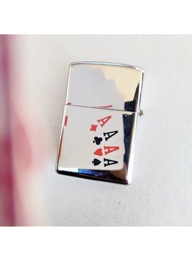 魔术道具银色高清反光打火机镜面扑克底照金色纸牌金花光面打火机