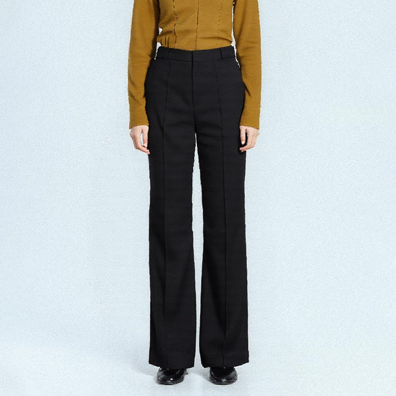 2025新款秋冬季简约百搭拉链高腰显瘦垂感通勤风直筒休闲裤子女