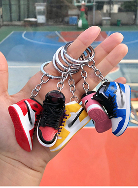 迷你aj钥匙扣立体球鞋模型背包书包挂件精致情侣创意礼物男女玩具