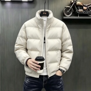 羽绒棉服冬季新款男女短款青年韩版修身棉袄保暖时尚防风立领外套