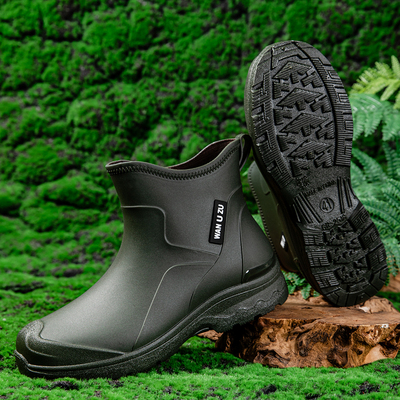 男士雨鞋短筒时尚防滑防水厨师工作厚底工地耐磨胶鞋男水鞋雨靴