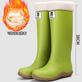 雨鞋女款高筒雨靴加绒水鞋新款防水防滑胶鞋户外登山溯溪高筒水靴