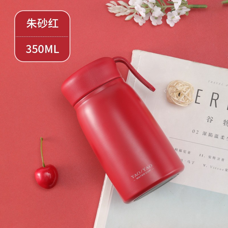 网红水壶爆款提手可爱大肚保温杯便携式水杯清新伴手礼350ml