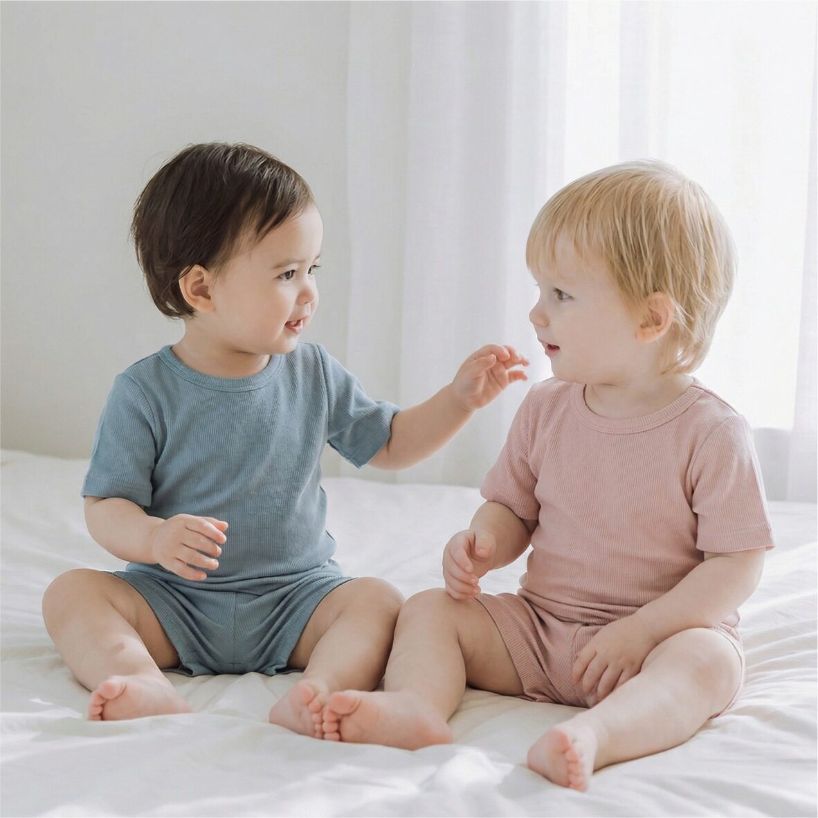 新款韩版儿童睡衣短袖套装宝宝空调服夏季婴儿莫代尔家居服外贸批