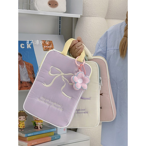 蝴蝶结手提包11寸12.9寸iPadpro平板内胆包14寸笔记本电脑收纳包