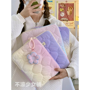 渐变彩虹手提11寸iPadpro平板内胆包14寸笔记本电脑保护套收纳包