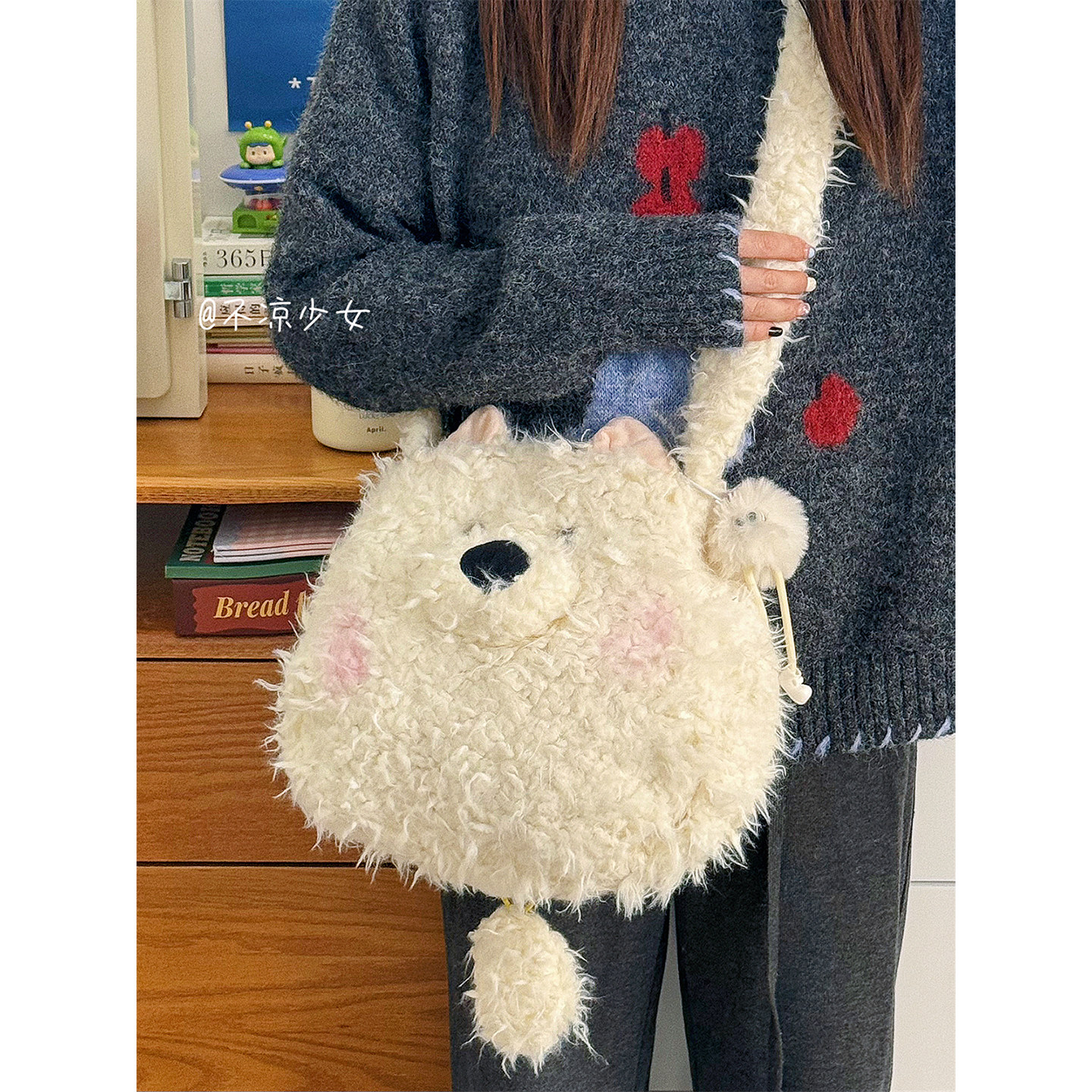 秋冬可爱西高地小狗毛绒包包女卡通毛茸茸学生斜挎包羊羔毛单肩包,箱包皮具/热销女包/男包,通用款女包,淘宝优惠券,粉丝福利购,淘宝优惠卷