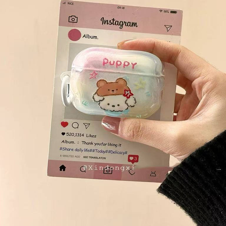 ins星星小狗猫猫适用于倍思w04pro新款2023蓝牙耳机保护套软壳倍思E3带挂件倍思w042025版