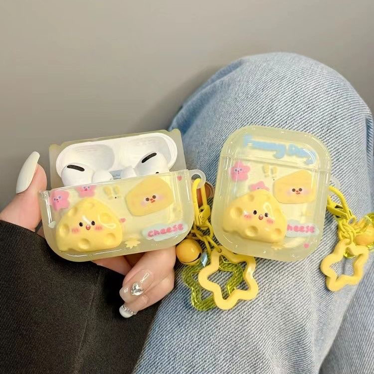 可爱立体奶酪ins联想lp40耳机壳LP40无线Lenovo LP40蓝牙带链条保护套