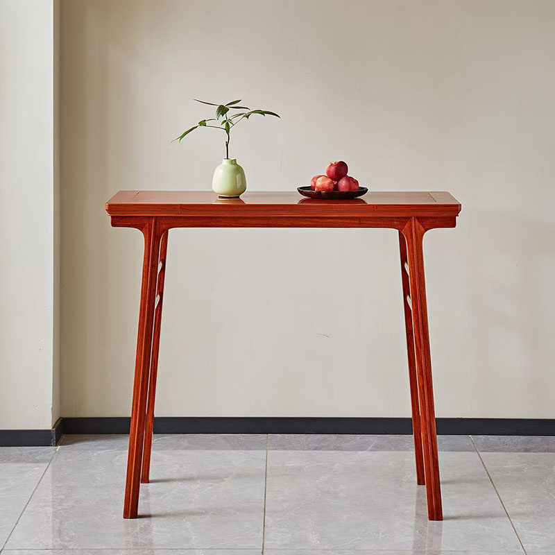 缅甸花梨一炷香条案中式玄关桌平头案端景台禅意条几红木家具