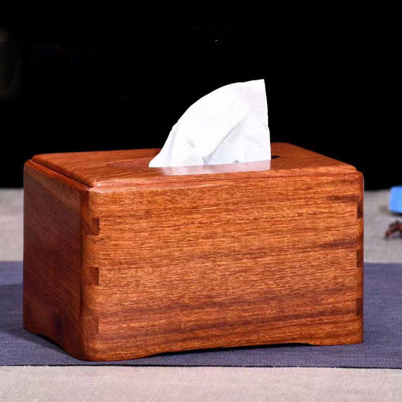 红木餐巾盒缅甸花梨木质纸巾盒客厅茶几抽纸盒卧室餐厅实木收纳盒