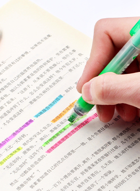 日本Pentel派通SXS15按动荧光笔学生星空标记笔学生用手帐记号做笔记彩色划重点可换替芯大容量斜头记号笔