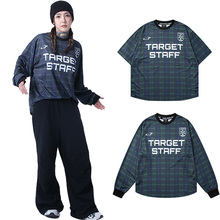 TG 24AW 绿紫千鸟格速干运动透气 小领口 宽松BBOY/BGIRL 长Tee