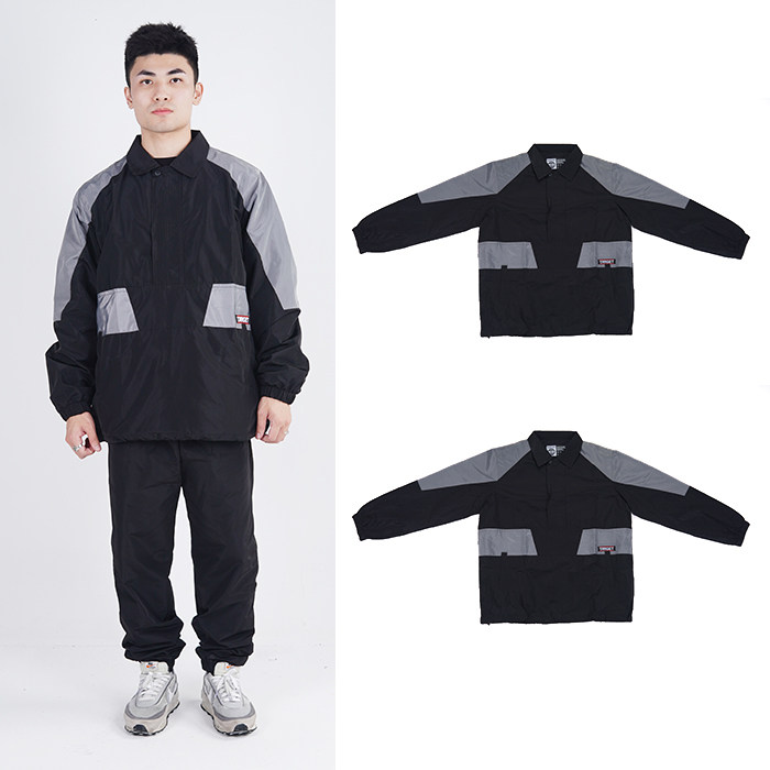 美式 HipHop 经典 潮着 街头 半拉链套头双插口袋 休闲 上领风衣