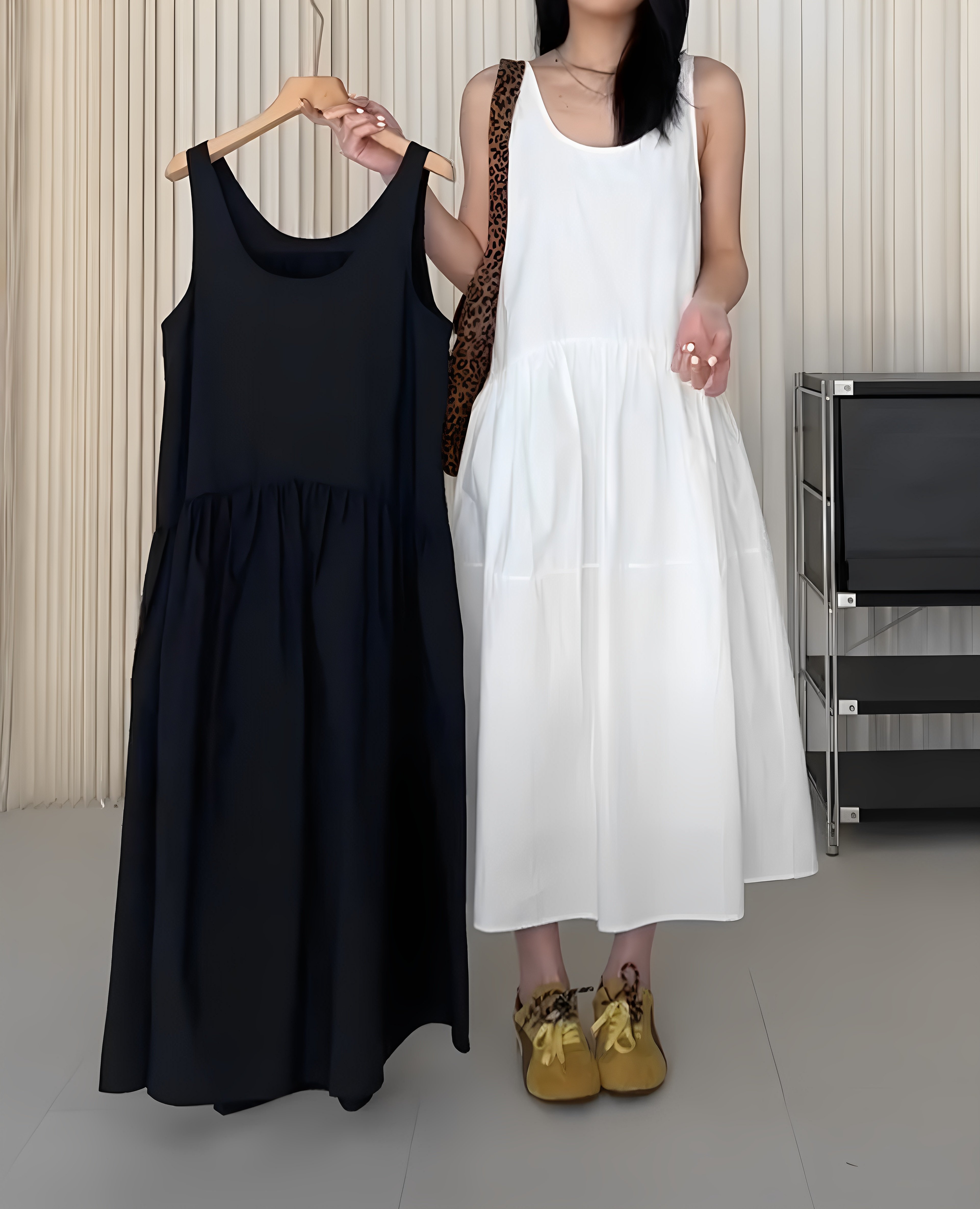 Dakiyo 春夏新款小个子气质叠穿法式简约宽松时尚无袖背心连衣裙