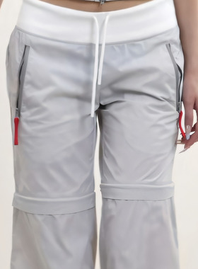 正确版还原RARE  可拆卸2-in-1运动长裤 棕色/石灰白