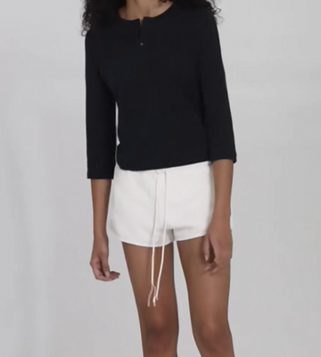 正确版还原alr三色棉麻毛圈肌理感中低腰抽绳运动短裤卫裤热裤