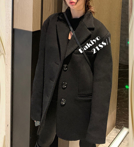 西装起范抗冻大廓形毛呢西装