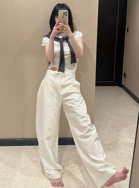 Dakiyo正确版｜alright～机理棉宽松挺阔抽绳香蕉裤 夏款阔腿裤