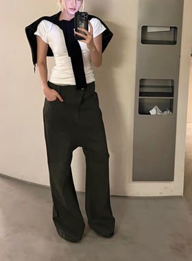 高品质 高还原 RARELY KINI Cargo 落裆喇叭工装裤 黑色/军绿