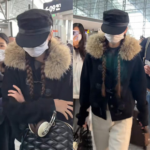 欧阳娜娜连帽大毛领牛角扣针织开衫 氛围感秋冬毛衣外套女 做货中