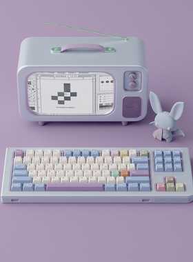 【现货】TUTKEYS土酱设计师系列 PSer粉紫色热升华原厂键帽 浅蓝