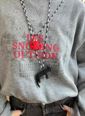 25年新款现货哥伦比亚手作 pajara pinta 青蛙串珠编织项链