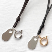 简约精致金银项链小牛皮 Hab 胎牛皮绳毛衣链 in同款 key