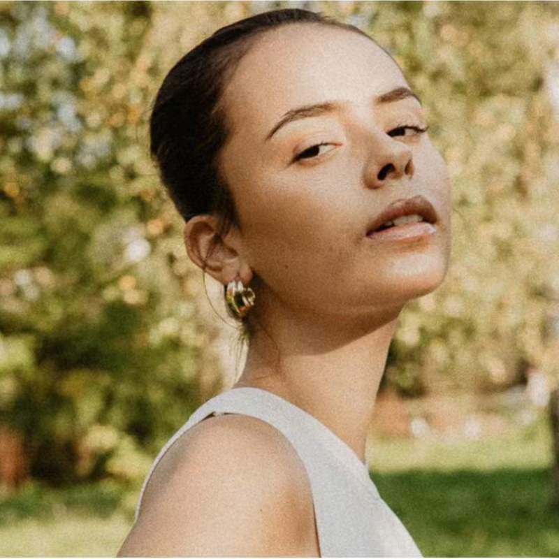 欧美风小众轻奢亮面半圆耳环小巧