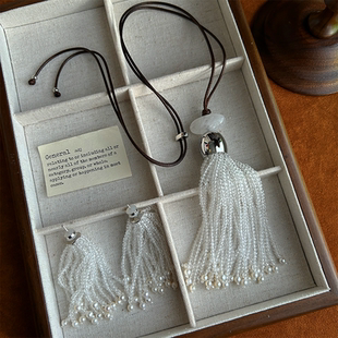 张悦儿同款流苏项链耳坠小众设计感长款毛衣链气质小众轻奢高级女