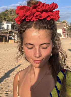 新年红易梦玲同款goodsquish英国设计手工少女韩国进口蕾丝花发圈