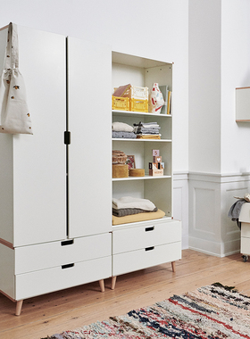 曼霓诗Manis-h丹麦原装进口欧式衣橱储物收纳组合儿童书架柜衣柜