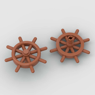 国产积木船舵方向盘兼容4790b零件MOC船舶轮船配件DIY散件