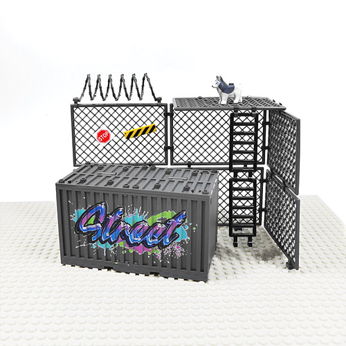 维乐斯积木集装箱MOC套装交通工具卡车火车运输工具