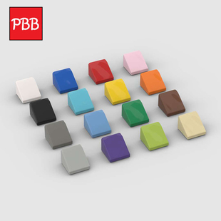 小颗粒小积木1x1斜面砖斜坡1孔半斜兼容乐高54200零件DIY散件配件