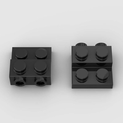 小积木颗粒2x2x2/3高低板侧2孔特殊矮片板兼容通用99206零件配件