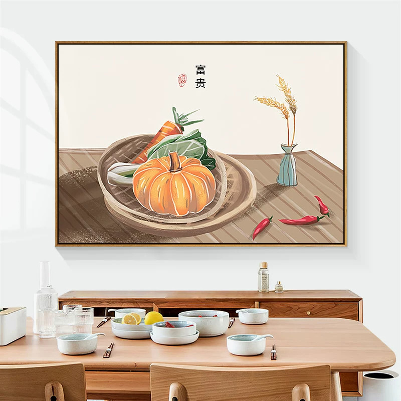 现代简约餐厅装饰画饭厅挂画壁画