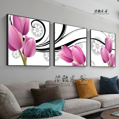 轻奢风高档沙发背景墙客厅装饰画