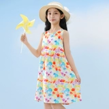 Летняя пижама, юбка, тонкое детское хлопковое шелковое платье-комбинация для принцессы