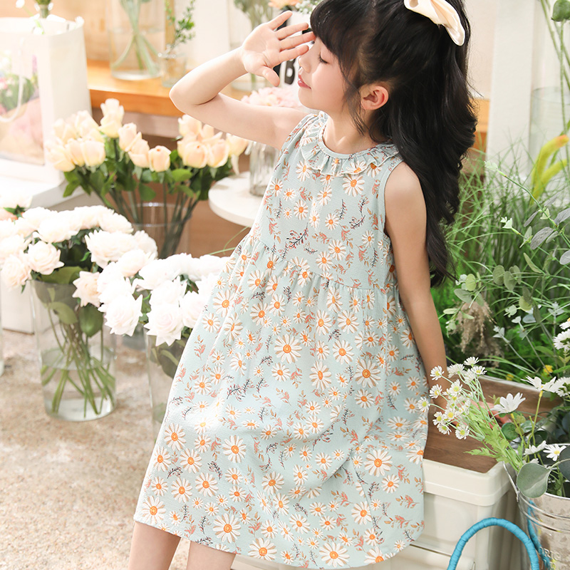女童睡裙夏季連衣裙子兒童家居服